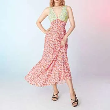 Chic Floral Strappy Maxi Dress for Summer Weddings and Parties