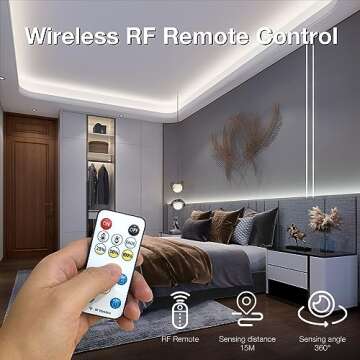 DAYBETTER Smart COB LED Strip Light, 16.4ft White LED Strip Lights, 6500K Bright Dimmable LED Light Strips with Remote and App Control, 24V 1600LEDs Flexible LED Lights for Bedroom,Kitchen, Room Decor