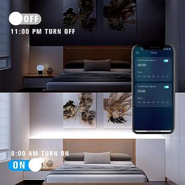 DAYBETTER Smart COB LED Strip Light, 16.4ft White LED Strip Lights, 6500K Bright Dimmable LED Light Strips with Remote and App Control, 24V 1600LEDs Flexible LED Lights for Bedroom,Kitchen, Room Decor