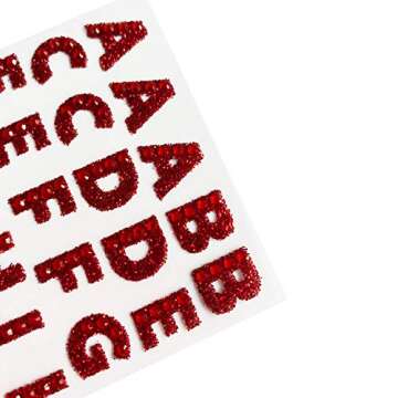 Winorda 12 Sheets Glitter Alphabet Letter Stickers Glitter Self Adhesive Alphabet Stickers for Grad Cap and Arts Craft(12 Color)