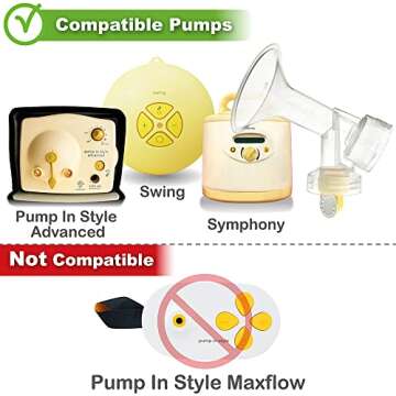 Nenesupply Pump Parts with 21mm Flanges Compatible with Medela Breastpump Incl. Flange Breastshield ...