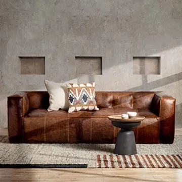 Stylish POLY & BARK Capa Sofa in Leather Features Comfort