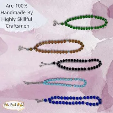 bonballoon Lot 10 Crystal Tasbeeh Sebha Tasbih Sibha Subha Rosary Masbaha Muslim Islamic Islam Worry Bead Prayer Beads 33 Handmade Salah Salat Namaz Allah Muhammad Zikr Dhikr Thikr