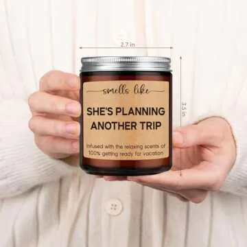 LEADO Candles, Travel Gifts for Women, Gifts for Travelers, Presents for People Who Travel, Girls Trip - Funny Birthday, Valentines, Traveling Present for Travelers Women, Mom, Her, Couple