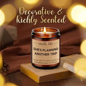 LEADO Candles, Travel Gifts for Women, Gifts for Travelers, Presents for People Who Travel, Girls Trip - Funny Birthday, Valentines, Traveling Present for Travelers Women, Mom, Her, Couple