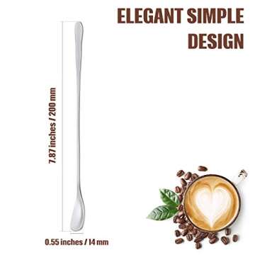 Patelai 8 Pieces Stainless Steel Coffee Stirrers Mixing Spoon Drink Cocktail Stir Sticks Stirring Te...