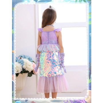 Luzlen Mermaid Princess Costume for Toddlers with Accessories