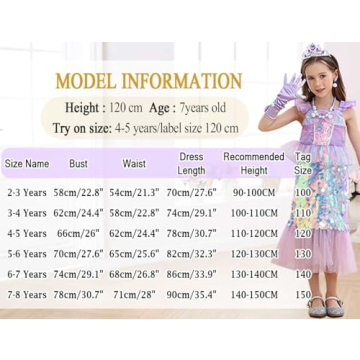Luzlen Mermaid Princess Costume for Toddlers with Accessories