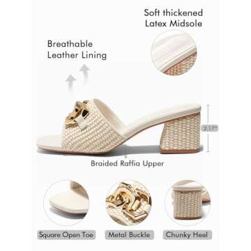 Chic Coutgo Raffia Slide Sandals for Women - Dressy Comfort