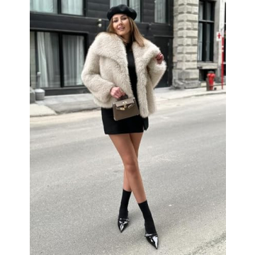 Stylish Yimoon Women's Cropped Faux Fur Jacket for Winter