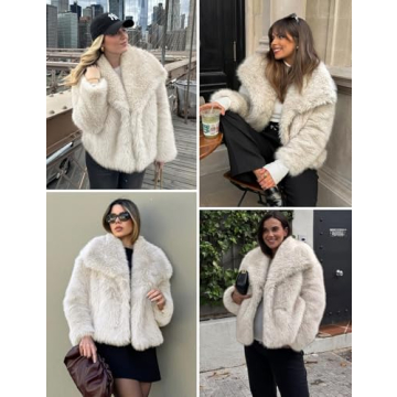 Stylish Yimoon Women's Cropped Faux Fur Jacket for Winter