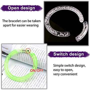 24 Pack Glow In The Dark LED Bracelets Party Favors for Kids Party Supplies Flashing Light Up Bracelet Glow Sticks Party Toys Neon Party Accessory Concert Birthday Party Games Valentines Day Gifts