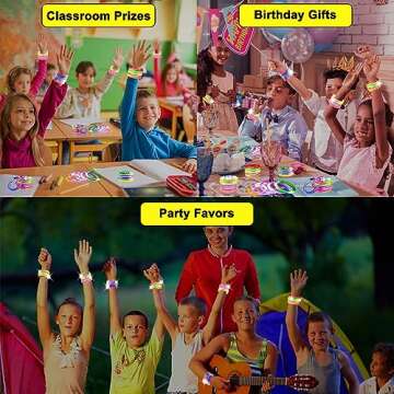 24 Pack Glow In The Dark LED Bracelets Party Favors for Kids Party Supplies Flashing Light Up Bracelet Glow Sticks Party Toys Neon Party Accessory Concert Birthday Party Games Valentines Day Gifts