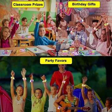 24 Pack Glow In The Dark LED Bracelets Party Favors for Kids Party Supplies Flashing Light Up Bracelet Glow Sticks Party Toys Neon Party Accessory Concert Birthday Party Games Valentines Day Gifts