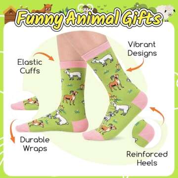 Zmart Funny Goat Gifts for Women Girls - Crazy Goat Socks Goat Lovers Gifts Teens Sheep Socks Farm A...