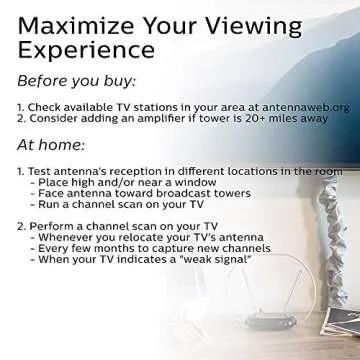 Philips Rabbit Ears Indoor TV Antenna for Free HD Channels