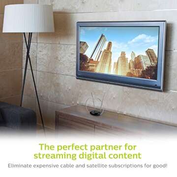 Philips Rabbit Ears Indoor TV Antenna for Free HD Channels