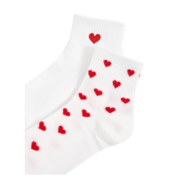 Milumia Women's Comfort Heart Print Ankle Socks