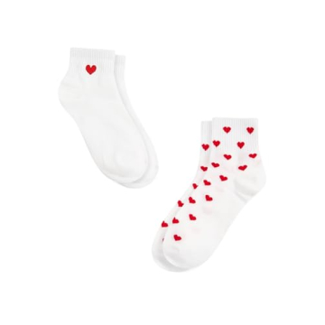 Milumia Women's Comfort Heart Print Ankle Socks