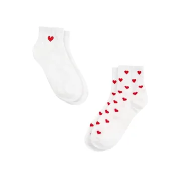 Milumia Women's Comfort Heart Print Ankle Socks