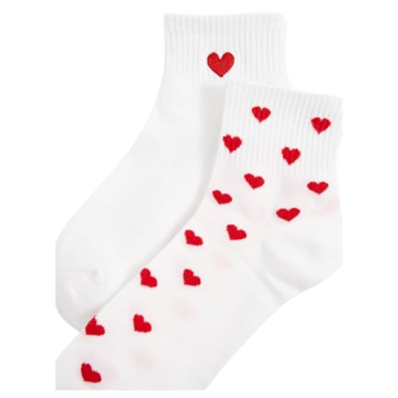 Milumia Women's Comfort Heart Print Ankle Socks