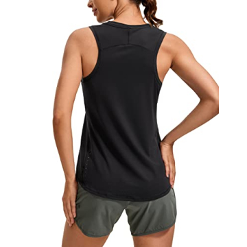 CRZ YOGA Lightweight Tank Top for Women Racerback Sleeveless Workout Tops High Neck Athletic Running...