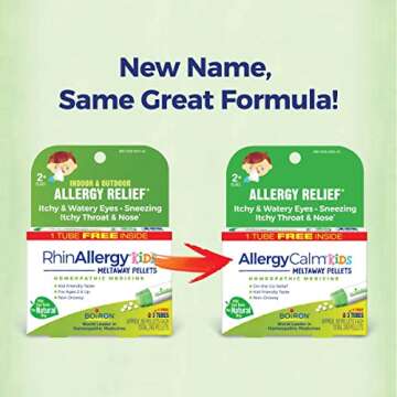 Boiron AllergyCalm Kids Pellets for Relief from Allergy and Hay Fever Symptoms of Sneezing, Runny No...