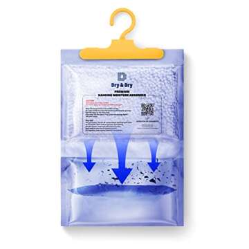 Dry & Dry 5 Packs [Net 7 Oz/Pack] Moisture Absorbers Dehumidifiers for Home Dehumidifier for Basemen...