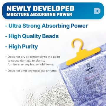 Dry & Dry 5 Packs [Net 7 Oz/Pack] Moisture Absorbers Dehumidifiers for Home Dehumidifier for Basement Dehumidifiers for Bedroom Small Dehumidifiers - Dehumidifiers Moisture Absorbers