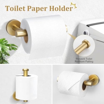 TURS Gold Bathroom Hardware Set, Stainless Steel 5 Pieces