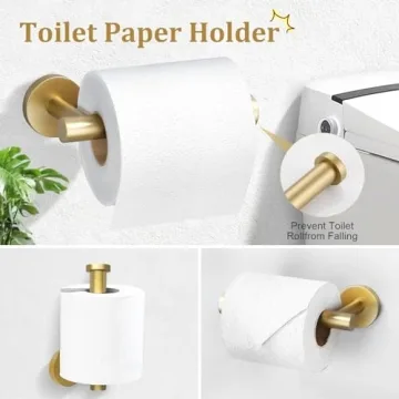 TURS Gold Bathroom Hardware Set, Stainless Steel 5 Pieces