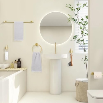 TURS Gold Bathroom Hardware Set, Stainless Steel 5 Pieces