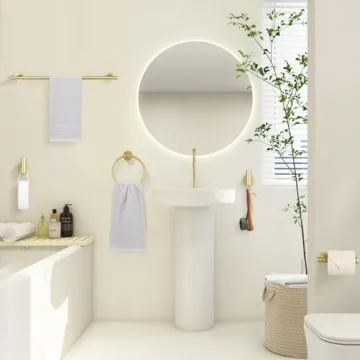 TURS Gold Bathroom Hardware Set, Stainless Steel 5 Pieces