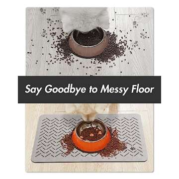 MontVoo Absorbent Pet Feeding Mat for Clean Feeding Spaces
