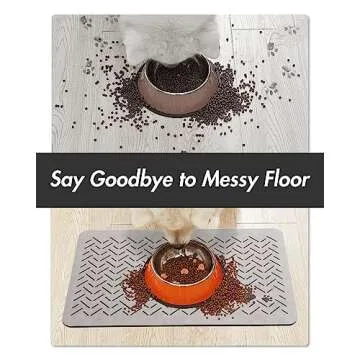 MontVoo Absorbent Pet Feeding Mat for Clean Feeding Spaces