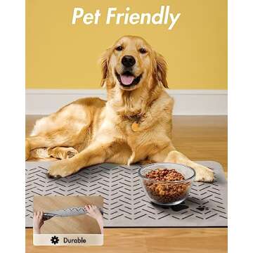 MontVoo Absorbent Pet Feeding Mat for Clean Feeding Spaces