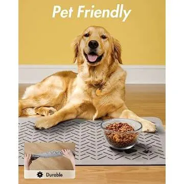 MontVoo Absorbent Pet Feeding Mat for Clean Feeding Spaces