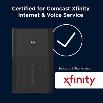Motorola MT8733 WiFi 6 Router + Multi-Gig Cable Modem for Xfinity Internet Plans
