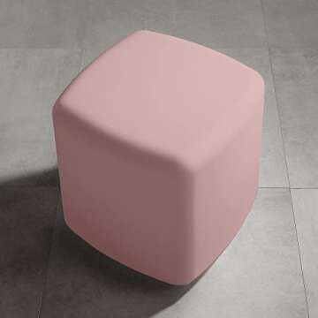 South Shore Dalya Outdoor Side Table with Rounded Corners, Pink Blush