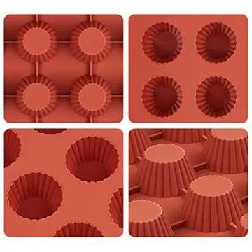 JOERSH Mini Peanut Butter Cup Mold Silicone Candy Mold for Keto Fat Bomb, Dark Chocolate, 30-Cavity