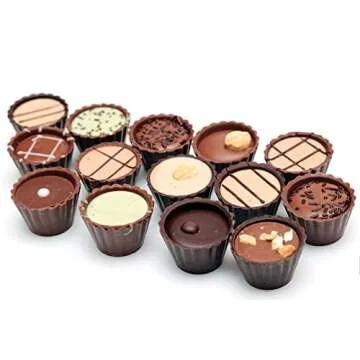 JOERSH Mini Peanut Butter Cup Mold Silicone Candy Mold for Keto Fat Bomb, Dark Chocolate, 30-Cavity