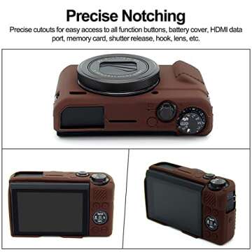 Easy Hood G7X Mark II Case G7X Camera Silicone Case, Soft Silicone Protective Cover for Canon Powershot G7X Mark II DSLR Camera (Coffee)