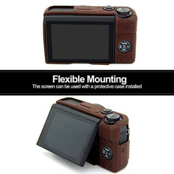 Easy Hood G7X Mark II Case G7X Camera Silicone Case, Soft Silicone Protective Cover for Canon Powershot G7X Mark II DSLR Camera (Coffee)