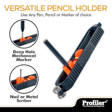 Profiler+ Multifunction Scribing Tool, Transfer the Outline of Any Surface onto Any Material, Precision Measuring Tool, Contour Gauge, Compass Scriber, Carpenter, Construction, Woodworking Scribe Tool