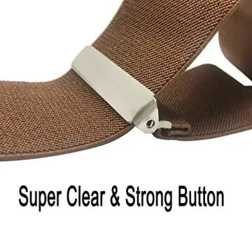 Moulen Men's X-Back 2 Inches Wide Heavy Duty Clips Adjustable Suspenders, Navy