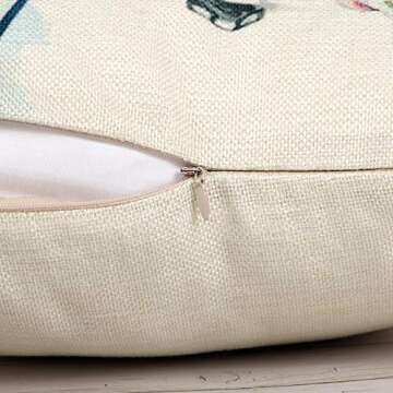 ZJHAI Spring Pillow Covers 18x18 Inch Set of 4 Farmhouse Floral Style Vintage Truck Bicycle Flower Decorative Throw Pillow Covers for Spring Home Decoration or Housewarming Gifts