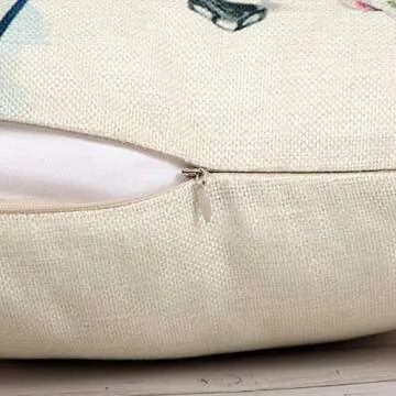 ZJHAI Spring Pillow Covers 18x18 Inch Set of 4 Farmhouse Floral Style Vintage Truck Bicycle Flower Decorative Throw Pillow Covers for Spring Home Decoration or Housewarming Gifts