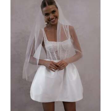 Teplpce White Wedding Dress for Beach Brides US4