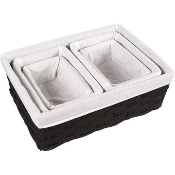 Juvale Wicker Nesting Baskets Set for Stylish Organization