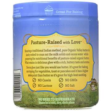 Purity Farms Organic Ghee, 95% Organic, Clarified Butter, 13 oz Pack of 4